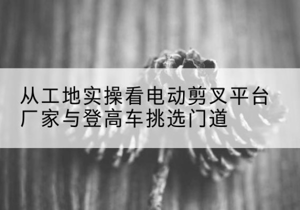 丛台电动剪叉升降平台厂家-从工地实操看电动剪叉平台厂家与登高车挑选门道